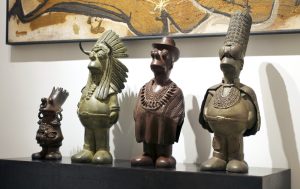 sculptures by nadin ospina, famous sculptor, sculpture for sale, miami etra fine art gallery, contemporary art simpsons, bart simpson, indian, native american,